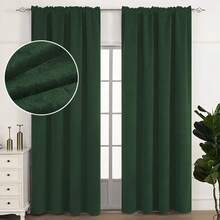 1 Pack Velvet Blackout Curtains, Olive Green, Rod Pocket Top, Soft & Smooth, Wrinkle Resistant, Soundproof, Privacy Protection, Washable, Luxury Home Decor For Bedroom, Bathroom, Living Room, Office, Party, St. Patrick's Day, Christmas, 200gsm