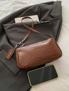 Nueva bolsa de hombro versátil y de moda con correa de cadena, bolso de mano para mujer - Café - Ver 3