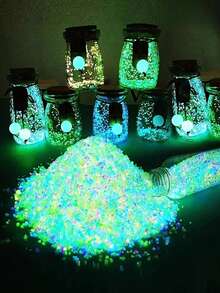 6000 piezas/bolsa Arena de resina que brilla en la oscuridad, guijarros luminosos para senderos de jardín, decoración del hogar y el jardín, acuario, decoración de hadas en miniatura de 3-5 mm, piedras artificiales brillantes para acuario, decoración de plantas en maceta - Multicolor - Ver 4
