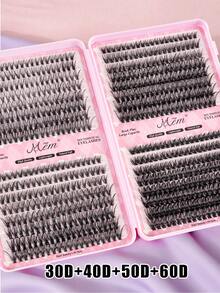 640 pestañas postizas naturales y suaves, 10D 20D 30D 40D volumen mixto de 8-16 mm, rizado D, densidad de 0.07 mm, para extensión de pestañas DIY hecha a mano para maquillaje diario, cosplay de manga, caja de regalo mejorada con grupos de pestañas individuales y postizas - Negro - Ver 14