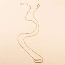 1Pc Versatile Minimalist Geometric Necklace - Luxurious Winter Jewelry Accessory For Women, Ideal Christmas/Party/Birthday Gift For Bestie, Perfect Valentine's Day & Impulse Gift - 金色-1件 - 查看 3