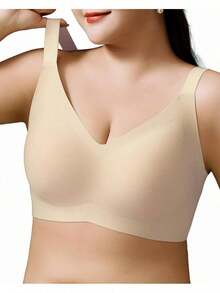 Minimizer Bras For Women Full Coverage Wireless Plus Size Seamless Bralette Removable Pads Adjustable Comfort 32A-42E - 膚色 - 查看 2