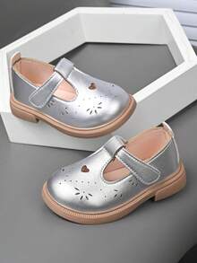 女童皮鞋，春秋新款公主鞋，小女孩软底鞋 - 銀色 - 查看 5