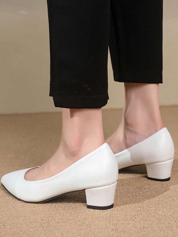 Minimalist Commuter Patent PU Leather Office High Heels