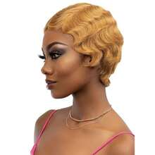 Short Finger Wave Human Hair Wig For Women Ocean Style Pixie Cut Glueless Wigs Natural Hairline Full Machine Made