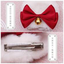 One Piece Dropshipping Handmade Cute Hair Accessories Side Clip JK Animal Ear Hair Clip Double Bowknot Bear Ear Hair Clip - 熊耳髮夾03駝棕色 - 查看 7