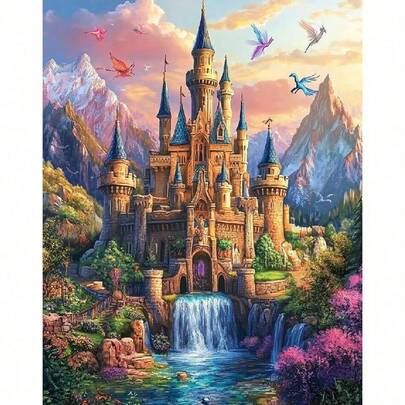 1pc Modern Picture Painting By Numbers Acrylic Paint By Numbers Castle Handicrafts For Home Decors 40x50cm/16x20inch Without Frame