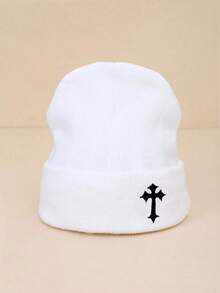 1pc Embroidered "King" Adjustable Knit Beanie Hat, Casual Sun Protection Hat Suitable For Spring, Autumn, Travel, Beach, Unisex Y2K Style Cap Men Winter Head - Knitted Hat - View 3