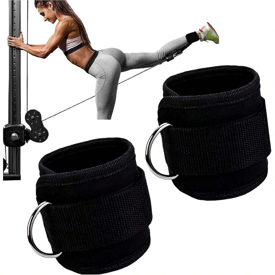 Ankle Strap For Fitness Rope Equipment - One Size Fits All, With Premium Padding, Unisex, Glute Kickback Ankle Strap For Gym Rope Training, Glute Exercises, Leg Stretches And Hip .