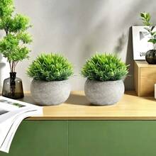 1/2 Stücke künstliche Gras Kugel Topfpflanzen, geeignet für Dekoration in Badezimmern, Fensterbänken und Büros. Multifunktionale künstliche Pflanzen, geeignet für Feierlichkeiten wie Hochzeiten, Muttertag und Vatertag. Süße Topfpflanzen