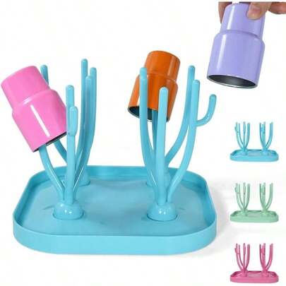Drying Rack Tumblers - Holding Capacity 12 Tumblers - Space Saving Standing Drying Rack, Blue