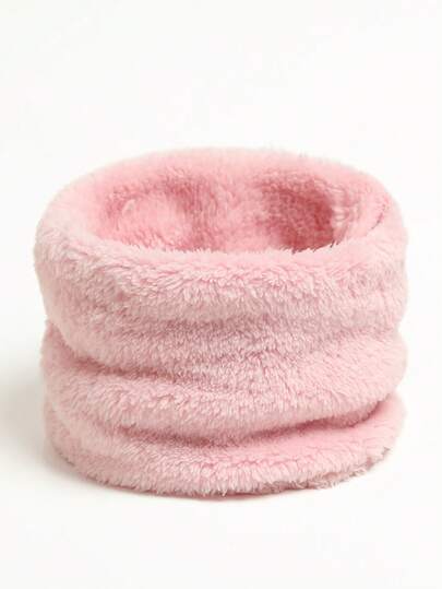 1 pieza Bufanda de invierno para mujer con cuello alto (Gris) Máscara facial Calentador de cuello de felpa gruesa y cálida Moda de unicolor para damas Calentador de cuello de felpa coral para exteriores