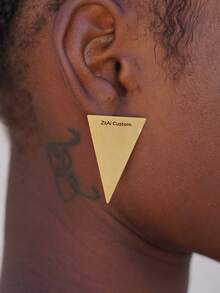 1 Pair Elegant Gold Cross Earrings, Stud Symbol Earrings, Gold Iconic Earrings, Everyday Jewelry, Original Design Earrings, Customized Jewelry For Opposite Designs, Personalized Name Customization Earrings, Opposite Styles, Rectangular, Abstract Design Styles. - Style 4 - View 8