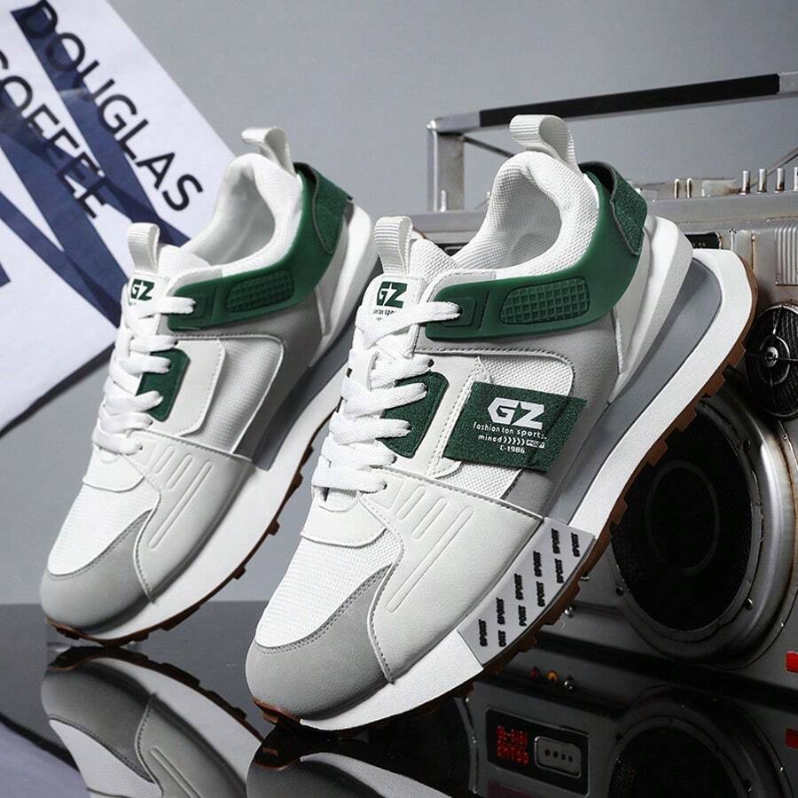 Zapatos deportivos para hombre - blanco y verde - Ver 1