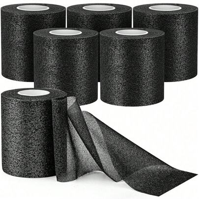 1/2 cuộn băng quấn sẵn màu đen, băng thể thao, dễ xé, thoáng khí, độ đàn hồi cao, thích hợp cho khớp, đầu gối, mắt cá chân và cổ tay.
