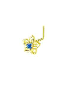 1pc Fashion Delicate Cute Golden Flower Nose Ring/Piercing For Women, Everyday Wear Nose Accessory - Gold - View 7