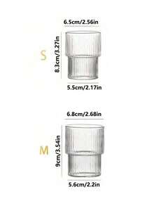1PC Clear Vertical Glass Glass, Simple Transparent Coffee Cup, Home Cold Drink Glasses, Milk Glasses, Juice Glasses, Cups, Ice Cream Cups - Kitchen Gadgets, Cafe, Restaurant
