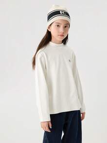 Balabala Camiseta de manga larga para niña preadolescente, Otoño/Invierno 2025, Parte superior de corte holgado para niños y niñas, Uso diario