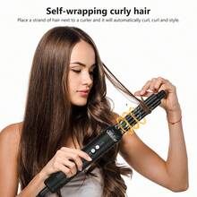 7-In-1 Multifunctional Black Hot Air Brush Set, Fast Hair Drying & Styling Tool With 3 Temperature/3 Speed Settings, Low Noise, Portable For Travel, Ideal Christmas Gift For Curling/Straightening/Hair Care - Xem 5
