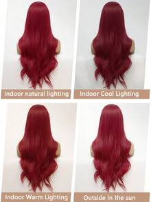 clouder Red Extra Long Curly Wig 30 Inch Cosplay Wig Halloween Christmas Wig Elegant Soft Matte Hair Loose Curls Casual Going Out Street Punk Wig Rock Wig Fluffy Natural Cool Girl Synthetic Heat Resistant Fiber Wig Suitable For Women Daily Party Wig Music Festival Wig Avant-Garde College Style Wig Modern Fashion Gothic Wig - 紅色 - 查看 9
