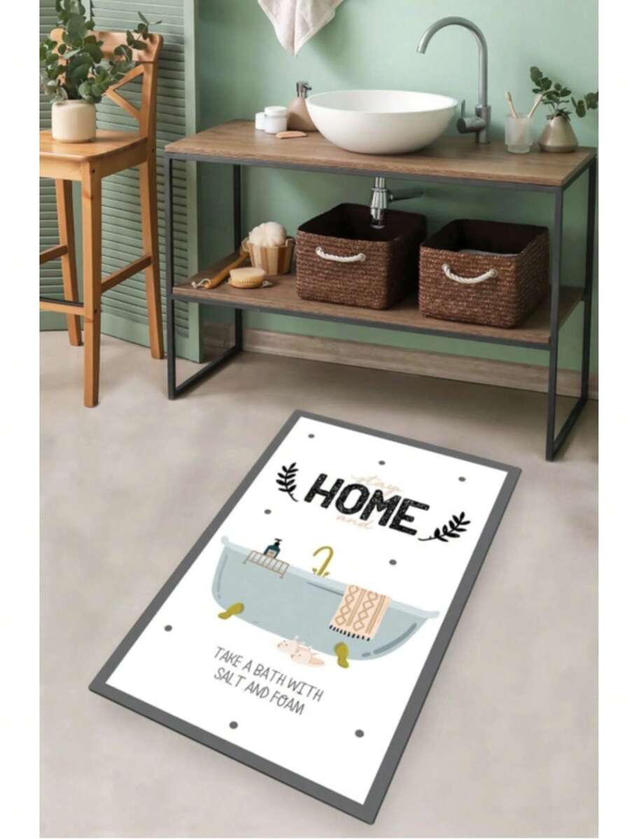 70x120 Cm Non-Slip Bathroom Mat – 100% Polyester | Soft, Absorbent & Quick Dry | Made In Turkey - White - View 1