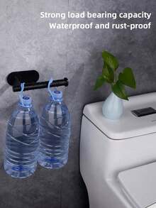 1pc Wall-Mounted Self-Adhesive Bathroom Tissue Paper Holder, Suitable For Home And Kitchen