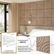 4 Packs Acoustic Wall Panels - Self-Adhesive 3D Wood Slat Wall Panel- Peel And Stick Sound Absorbing Panels For Noise Reducing - Feature Wall Decor For Home & Office