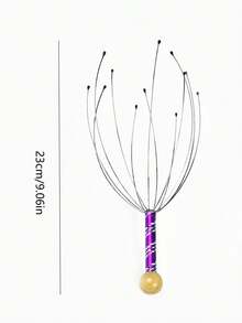 1 masajeador de cabeza con forma de pulpo para aliviar naturalmente el dolor de cuello y Body, un masajeador del cuero cabelludo anti-estrés, un masajeador de cabeza portátil, un rascador, para una relajación profunda, estimulación del cuero cabelludo y alivio del estrés. Unisex, con forma de pulpo, relaja la cabeza, el cuello y el cuero cabelludo. Adecuado para la escuela, de vuelta a la escuela, viajes, hogar, spa, herramientas de masaje, masajeadores y spas. (El color y el patrón del mango son aleatorios) Día de San Valentín. - Multicolor - Ver 3