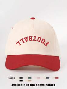 1pc Printed "FOOTBALL" Color Block Baseball Cap, Adjustable Outdoor Sun Protection Casual Hat Suitable For Spring/Autumn Travel, Beach, Y2K Style For Youth - Baseball Cap - View 7