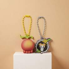 Miniso Mặt dây chuyền đôi 3D Trái ác quỷ Brook One Piece - Được ủy quyền sở hữu trí tuệ chính thức đảm bảo chất lượng, Thiết kế đôi bao gồm Trái ác quỷ & Dấu hiệu độc quyền của Robin, Chi tiết tinh tế (Đường nét trái cây rõ ràng/Biểu tượng nhân vật), Trang trí nội thất ô tô/Đồ trang trí để bàn văn phòng, Trang trí trang phục hàng ngày & Kỷ niệm tình cảm cướp biển (1 CÁI) - Hồng - Xem 2