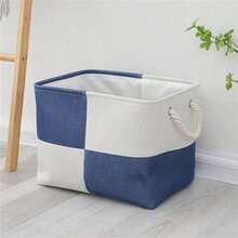 RKSUD Thickened Moisture-Proof Dust-Proof Faux Linen Storage Basket Foldable Laundry Hamper Bedroom Desktop Organizer Bin Box For Clothes Toys Underwear Socks Cosmetics Home Organization Container - Multicolor - View 6