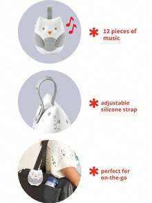 1 件婴儿白噪音和摇篮曲音响机、婴儿音乐玩具、幼儿男孩和女孩音响机、婴儿音响设备、可爱猫头鹰设计、便携式婴儿睡眠白噪音机、适用于婴儿车、汽车座椅、散步、婴儿必需品、新生男孩女孩生日/节日礼物