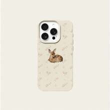 1pc Cute Flower & Deer Pattern TPU Phone Case Compatible With Iphone/ Phones - White - View 5