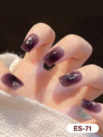 Emi 固化凝胶指甲贴，透明底，20 片凝胶指甲贴，贴纸，需要紫外线，沙龙品质，持久耐用，ES20 跨境批发直销红皮书同款指甲贴指尖指甲贴