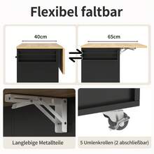 Dining Cart, Kitchen Cart, Removable Dining Cart With Worktop, Towel Rail And Spice Rack, Adjustable Dividers, Buffet Cabinet, Kitchen Cabinets, Tabletop With Wood Grain, Black - 1 - View 8