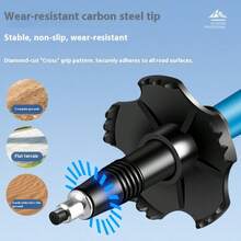 1 件超轻铝合金登山杖，可折叠登山杖，5 节短/长防滑攀岩必备 - 彩色 - 查看 7