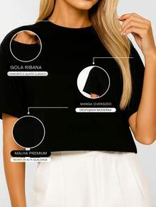 Oversized Women's Cropped - D00 - 黑色 - 查看 3