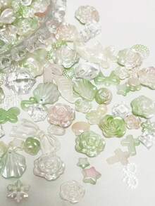 Approx. 80pcs/70g Gradient Purple-Pink Faux Pearl Acrylic Beads, DIY Bracelet, Phone Case, Necklace, Kids Craft, Landscaping, Jewelry Making, Gift For Friends, Multi-Purpose Accessories With Holes - Dark Blue - View 8