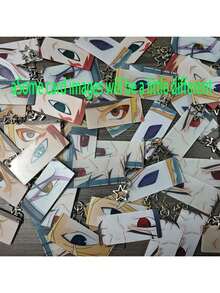 1 件创意特殊效果发光眼睛卡片饰品，动漫发光眼睛亚克力钥匙扣 - 彩色 - 查看 13