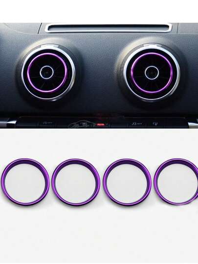 适用于奥迪A3 8V S3 2014-2019款及2017、2018、2019款Q2车型的汽车空调出风口装饰环（内饰配件）