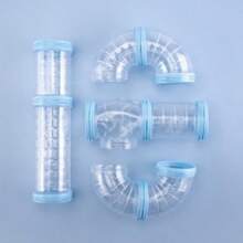 Set de 8 piezas de accesorios para modificar la jaula de hámster, tubos de conexión DIY, túnel de ejercicio, suministros para mascotas para hámster, jerbo, chinchilla, tubos móviles, tubos entrelazados