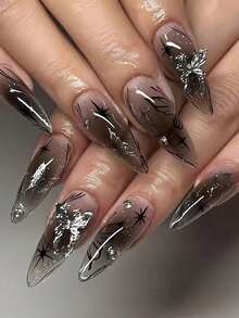 2025 New 24-Piece High-End Salon-Grade Press-On Nail Art - Various Styles - 1 Piece Shipped Randomly: Gradient Long Style, Nails, Starry Nails, Solid Color Nails, Nails, Blue Gradient 3D Pearl 3D Decorative Press-On Nails, Solid Color's Eye Press-On Nails, Almond Press-On Nails, Coffin Nails, Oval Nails, And More.Removable And Reusable Press-On Nails Are Parties, Dances, Daily Wear, Traditional Festivals, Etc., Covering All Types Of Women's And Girls' False Nails And Nail Art Products (Random Delivery)