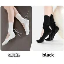 1/4 زوج جوارب نسائية ذات شريط مفرغ لليوغا والبيلاتس مانعة الانزلاق، جوارب يوغا ملونة، جوارب بيلاتس لاصقة مع قبضة وجوارب يوغا قابلة للتنفس، مناسبة للباليه واليوغا