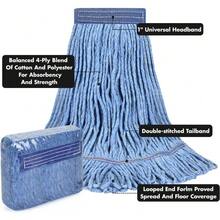 3-Pack Heavy-Duty Loop-End Cotton Mop Head Refills, Commercial & Industrial Grade String Mop Replacement For Floor Cleaning - 3 Count - View 6