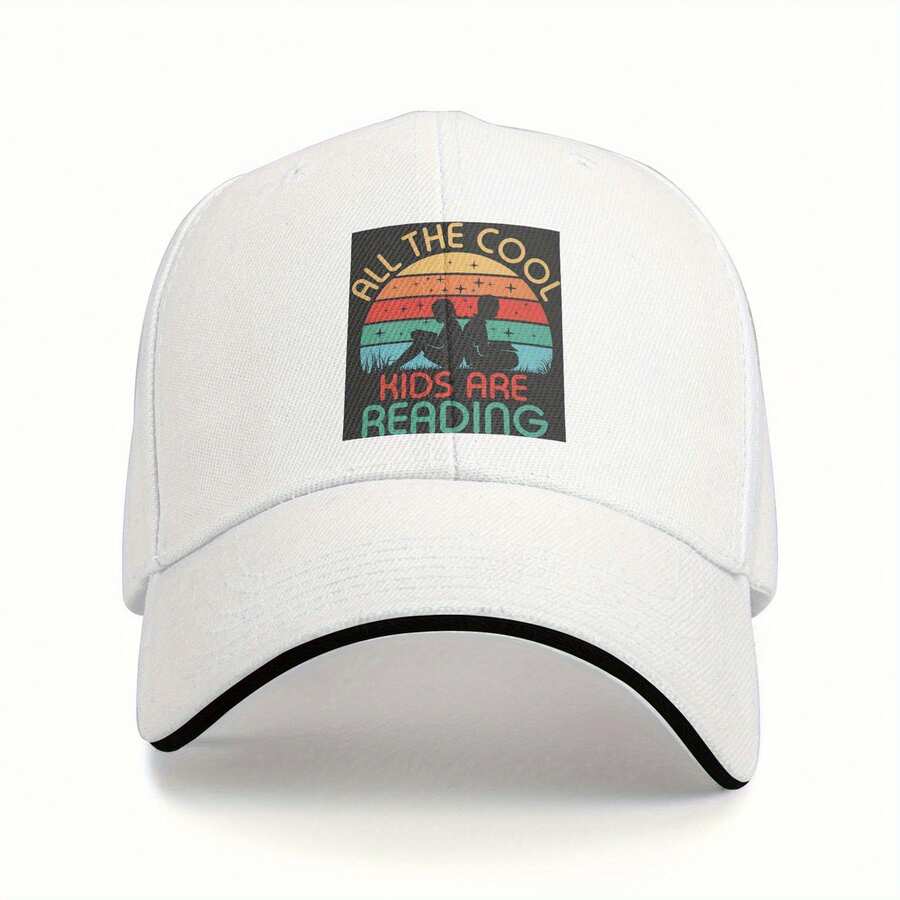 Baseball Cap - Lightweight Adjustable Hat With Snapback Closure, Moisture-Wicking Fabric - Black With Multicolor Accents - Gifts For Teachers,, Parents - Back To, Graduation, Mother's/Father's Day - Unisex For Men & Women, Casual Headwear, Geometric Pattern, Breathable Material, Stylish Headwear, Casual Wearers, Graduation Gift, Retro Style, Printed Design, Fashion Lovers - 白色 - 查看 1