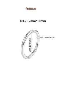 3件套高品质个性化316L不锈钢锆石鼻环，男女通用耳环，穿刺饰品，银色可选，尺寸：16G/18G/20G，内径：8mm/10mm - 3件套鼻環 - 查看 13