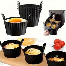 1/2/4pcs Silicone Air Fryer Accessory Set - Reusable Egg Poacher, Cake & Meatball Molds