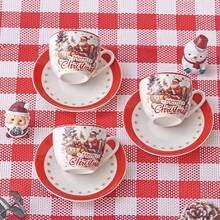 MBB Christmas Teacup And Saucer Set Ceramic Espresso Coffee Mug With Saucer Festive Serveware Holiday Gift Christmas Cup Charming Holiday Design Versatile Drinkware Elegant Holiday Theme Prints Finish U-Shape Memorable Holiday Gift Dishwasher And Microwave , 3 Oz Or 6 Oz Porcelain Cup For Tea, Coffee, Espresso - Christmas Tree, Holly & Red Berries Holiday Accents - Holiday Collection Design For Gifting - Multicolor - View 3