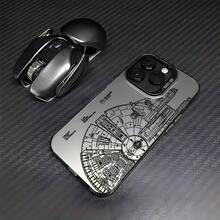 Black - Lined Spaceship Phone Case Suitable For Compatible With Iphone 17,17AIR,16, 16e,15, 14, 13, 12, 11, PRO MAX,As Well As X, XS, PLUS, Galaxy S22/23/24/S25 Ultra/FE+ - 彩色 - 查看 4