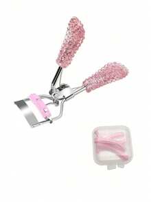 1 pieza Rizador de pestañas de color macaron + 4 almohadillas de goma (en caja), almohadillas de goma de repuesto, mango de acero inoxidable, herramienta de rizado de pestañas para maquillaje, asistente de pestañas postizas, herramienta de maquillaje de ángulo amplio, textura suave, estilo duradero, sensación cómoda, adecuado para el hogar, viajes y desplazamientos, se puede regalar, herramienta de belleza, maquillaje, barato, decoración de habitaciones, tocador, viajes, dormitorio, accesorios de maquillaje, rizador de pestañas